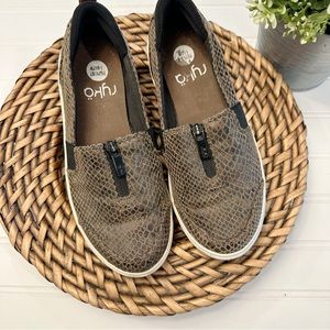 RYKA Brown Snake Print Slip On Shoes